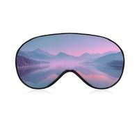 Antifaz para dormir con paisaje invernal de ensueño que refleja montañas pastel, máscara de dormir para mujeres y hombres, correa ajustable, cubierta de ojos vendados, para viajes, yoga, siesta
