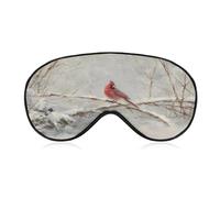 Antifaz para dormir con pájaro rojo sentado en una rama para invierno, nieve, máscara para dormir para mujeres y hombres, correa ajustable, cubierta de ojos vendados para viajes, yoga, siesta, trabajo