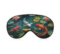 Antifaz para dormir con peces japoneses nadando en el estanque, máscara para dormir para mujeres y hombres, correa ajustable, cubierta de ojos vendados, para viajes, yoga y siesta