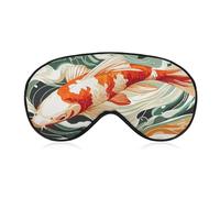 Antifaz para dormir con peces japoneses, nadar, con agua que fluye con gracia, para mujeres y hombres, correa ajustable, cubierta de ojos vendados, para viajes, yoga, siesta, trabajo