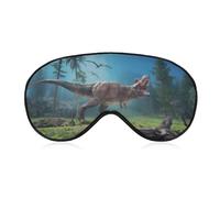 Antifaz para dormir con tiranosaurio 3D en el bosque, con correa ajustable, cómoda y suave, ayuda para dormir, antifaz que bloquea la luz