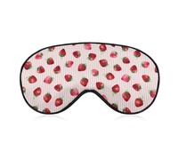 Antifaz para dormir con tiras de fresa, antifaz para ojos súper suave con correa ajustable, ayuda definitiva para dormir, venda para los ojos, relaja y alivia tu fatiga, ojos hinchados