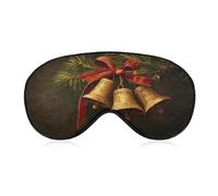 Antifaz para dormir con tres campanas doradas en rama de pino, máscara para dormir para mujeres y hombres, correa ajustable, cubierta de ojos vendados para viajes, yoga, siesta, trabajo