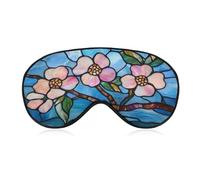 Antifaz para dormir con vidrieras rosas en la rama, máscara de dormir para mujeres y hombres, correa ajustable, cubierta de ojos vendados, para viajes, yoga, siesta, trabajo
