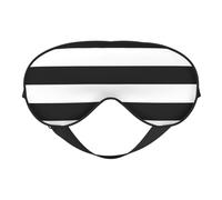 Antifaz para dormir de doble cara a rayas, color blanco y negro, suave, cómodo, bloqueo de luz, para descanso nocturno