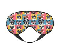 Antifaz para dormir de doble cara, con estampado de bulldog francés kawaii, para mujeres y hombres, cubreojos opacos para viajes/dormir