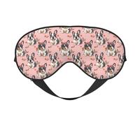 Antifaz para dormir de doble cara, con estampado de bulldog francés, para mujeres y hombres, cubreojos opacos para viajes/dormir