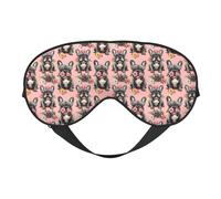 Antifaz para dormir de doble cara, con estampado de bulldog francés, para mujeres y hombres, cubreojos opacos para viajes/dormir