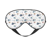 Antifaz para dormir de doble cara, lindo estampado de helicóptero, para mujeres y hombres, cubiertas opacas para los ojos para viajes/dormir