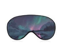Antifaz para dormir de ensueño con paisaje de valle de invierno, verde brillante, violeta, para mujeres y hombres, correa ajustable, cubierta de ojos vendados, para viajes, yoga, siesta, trabajo