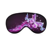 Antifaz para dormir de mariposa transparente que brilla intensamente Púrpura y azul con los ojos vendados para dormir Cubierta de antifaz opaca elástica para dormir toda la noche Viajes y siestas