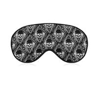 Antifaz para dormir de poliéster compatible con Black Peony Rose Flowers Dead Skulls Light Blocking Sleep Mask, suave y cómodo Night Eye Masks para hombres, mujeres, viajes, siestas, turnos de traba