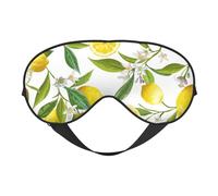 Antifaz para dormir de seda con estampado de limones tropicales frescos con hebilla ajustable, elegante máscara de ojos para mujer, viajes, siesta, trabajo, oficina