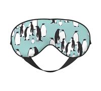 Antifaz para dormir de seda con estampado de pingüinos lindos con hebilla ajustable, elegante máscara de ojos para mujer, viajes, siesta, trabajo, oficina