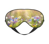 Antifaz para dormir de seda de flores silvestres, correa elástica, viaje y siesta, sombra de ojos suave para viajes, yoga y siesta