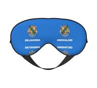 Antifaz para dormir de seda de imitación de la bandera del estado de Oklahoma - Relajación con correa elástica ajustable - Ideal para viajes y sueño profundo