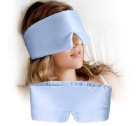 Antifaz para dormir de seda de morera 100 % para hombre y mujer, con diadema ajustable, tamaño completo, antifaz grande para dormir con los ojos vendados para un oscurecimiento total, toda la noche,
