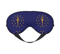 Antifaz para dormir de seda sintética con bandera del estado de Indiana, para relajación, con correa elástica ajustable, ideal para viajes y sueño profundo