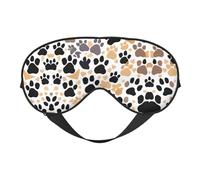 Antifaz para dormir de seda sintética con estampado de huellas de perro, para relajación, con correa elástica ajustable, ideal para viajes y sueño profundo