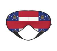 Antifaz para dormir de seda sintética con la bandera del estado de Georgia, para relajación, con correa elástica ajustable, ideal para viajes y sueño profundo