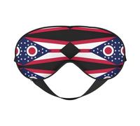 Antifaz para dormir de seda sintética con la bandera del estado de Ohio - Relajación con correa elástica ajustable - Ideal para viajes y sueño profundo