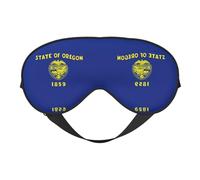 Antifaz para dormir de seda sintética con la bandera del estado de Oregon - Relajación con correa elástica ajustable - Ideal para viajes y sueño profundo