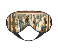 Antifaz para dormir de seda sintética para mujer en el antiguo Egipto - Relajación con correa elástica ajustable - Ideal para viajes y sueño profundo