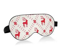 Antifaz para dormir de tela de ojo de pájaro con tiras de ciervos navideños, antifaz para ojos supersuave