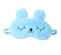 Antifaz para dormir de viaje, diseño de conejo dulce 3D, gafas de dormir de peluche, venda con banda elástica ajustable, conejo de peluche suave para adultos, adolescentes, azul