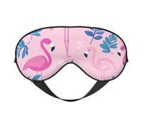 Antifaz para dormir, diseño de flamenco rosa con hoja tropical y correa ajustable