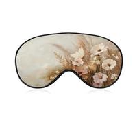 Antifaz para dormir, diseño floral bohemio con flores silvestres, hierba, máscara para dormir para mujeres y hombres, correa ajustable, cubierta de ojos vendados, para viajes, yoga, siesta, trabajo
