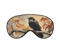 Antifaz para dormir, diseño vintage de cuervo en otoño con ramas de árbol, para mujeres y hombres, correa ajustable, cubierta de ojos vendados, para viajes, yoga, siesta, trabajo