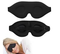 Antifaz para dormir ergonómico 3D para dormir de lado, máscara de ojos opaca total con espuma viscoelástica transpirable, antifaz ajustable sin presión para hombres y mujeres, negro, 1 unidad
