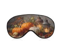 Antifaz para dormir estilo rústico, otoño, calabazas, velas, farolillos vintage, máscara para dormir para mujeres y hombres, correa ajustable, cubierta de ojos vendados para viajes, yoga, siesta