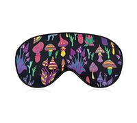 Antifaz para dormir Fantastic Rainbow Mushrooms Antifaz para dormir con los ojos vendados con correa ajustable Colorful Neon Mushroom Soft Eye Cover para bloquear las luces