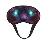 Antifaz para dormir futurista con diseño de gato, antifaz suave y ajustable para bloqueo completo de luz, sueño profundo, viajes y relajación