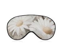 Antifaz para dormir, hermosas margaritas blancas, flores, para mujeres y hombres, correa ajustable, cubierta de ojos vendados, para viajes, yoga, siesta, trabajo