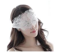 Antifaz Para Dormir Hollow Out Bondage Encaje Mascarilla for Play Pelaje Disfraces Accesorios Mujeres Erótica Lencería Vendedor Vendedor Ojo Cubierta Antifaz Para Dormir Mujer(White)