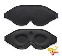 Antifaz para Dormir Innovador para Hombres y Mujeres, Máscara con Diseño que Bloquea la luz y la Claridad 99.99%, para Dormir, Tomar una Siesta, Meditar, Descansar bien y Viajar（Negro） (Paquete de 2)