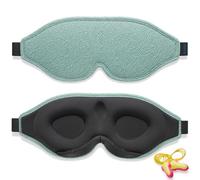 Antifaz para Dormir Innovador para Hombres y Mujeres, Máscara con Diseño que Bloquea la luz y la Claridad al 99.99%, para Dormir, Tomar una Siesta, Meditar, Descansar bien y Viajar（Verde lago）