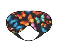 Antifaz para dormir ligera con estampado de mariposas coloridas, transpirable, bloquea la luz, viajes, yoga, aventuras al aire libre