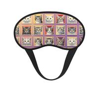 Antifaz para dormir ligero y cómodo con diseño de gato loco, con banda elástica para siestas, juego de venda para los ojos en el avión, antifaz para dormir sin presión para viajes.