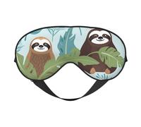 Antifaz para dormir, lindo perezoso tropical hoja de palma máscara para dormir con correa ajustable