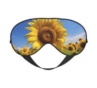 Antifaz para dormir, máscara de ojos de campo de girasol dorado cielo para dormir, máscaras de dormir para mujeres y hombres, cubiertas opacas para viajes/dormir