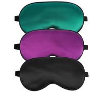 Antifaz para dormir, máscara de ojos de seda para dormir con correa ajustable, sombra de ojos vendada para hombres y mujeres, cómoda y suave, sombra de ojos para dormir nocturno (negro, verde, morado)