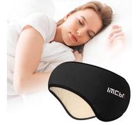 Antifaz para dormir, máscara de ojos para dormir con cabeza ajustable, tela de felpa para hombres y mujeres, máscara de orejas 2 en 1 y máscara de ojos, cómoda y suave cubierta de ojos para personas