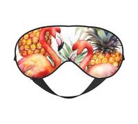 Antifaz para dormir, máscara para dormir con diseño de piña tropical, flamenco, con correa ajustable