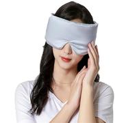 Antifaz para dormir Mascarilla for dormir de seda morera Natural, parche for ojos, for portátil viaje, cubierta for for siesta, venda for los Máscara de seda para ojos(Sliver)
