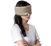 Antifaz para dormir Mascarilla for dormir de seda morera, parche for el ojo que bloquea la luz, antifaz, y acolchado, ayuda for for viaje, for Máscara de seda para ojos(Apricot)