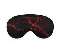 Antifaz para dormir negro con grietas rojas neón para mujeres y hombres, correa ajustable, cubierta de ojos vendados, para viajes, yoga, siesta, trabajo